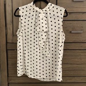 Vince Camuto Sleeveless Polka Dot High Neck Tunic